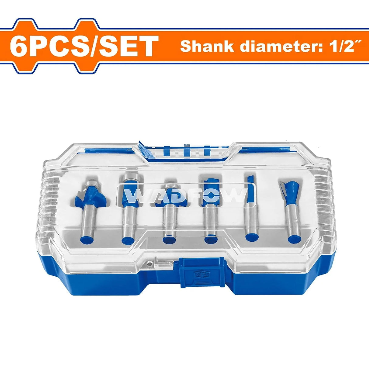 Wadfow 1/2inch | 1/4inch 6PCS/Set Router Bits Shank for Wood Working Cutting Tools
