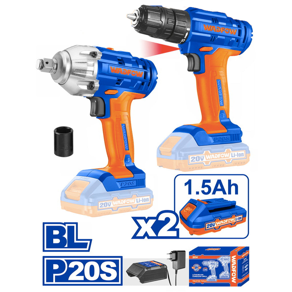 P20S Lithium-Ion Combo Kit Cordless Drill and Impact Wrench 20V WCK2017