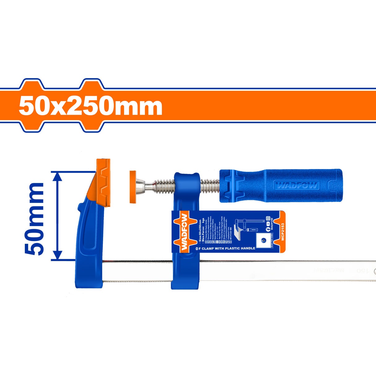 Wadfow Industrial Woodwork F-Clamp With Plastic Handle WAD-HT