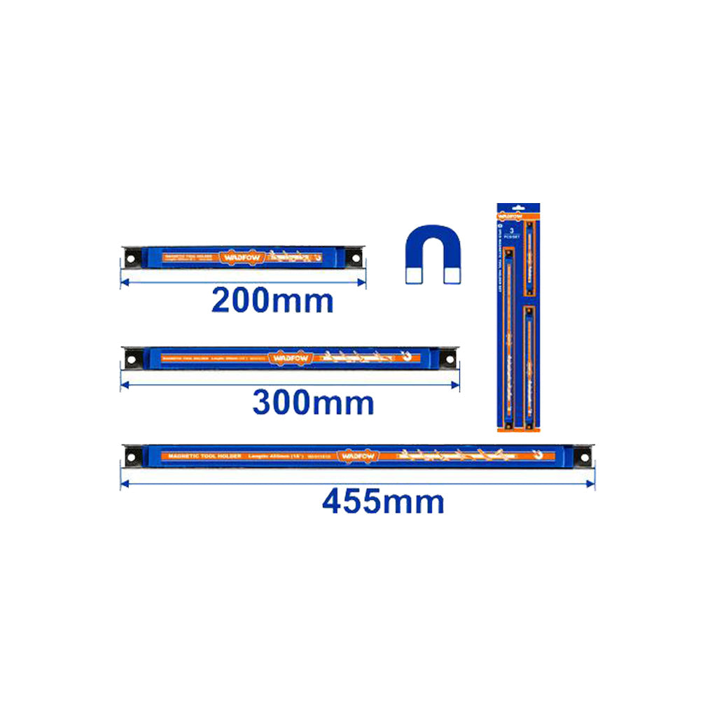 Set Of 3 Magnetic Shelf Knife Storage Strip Tool Holder WHH2603