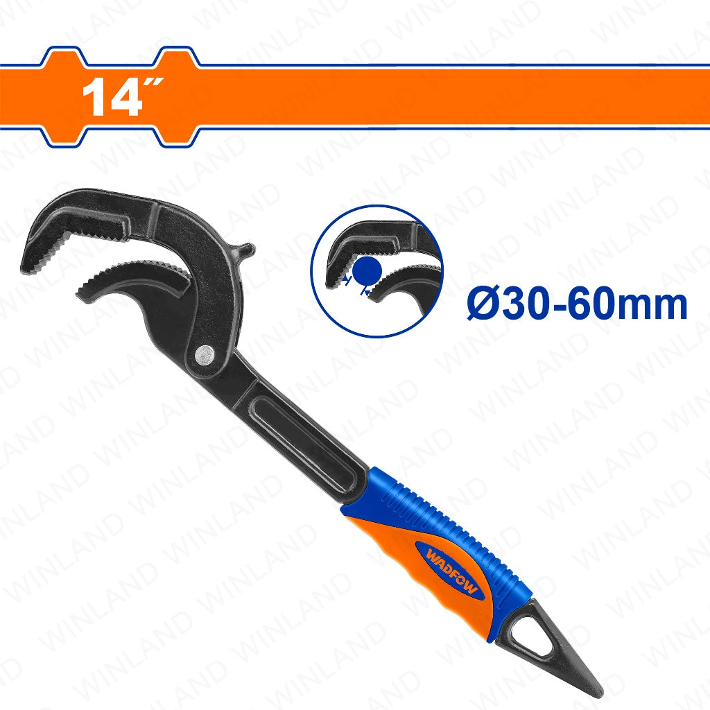 Wadfow 10inches-14inches Pipe/Piping Wrench Full body drop-forged w/Comfortable handle WPW7110 (WHT)