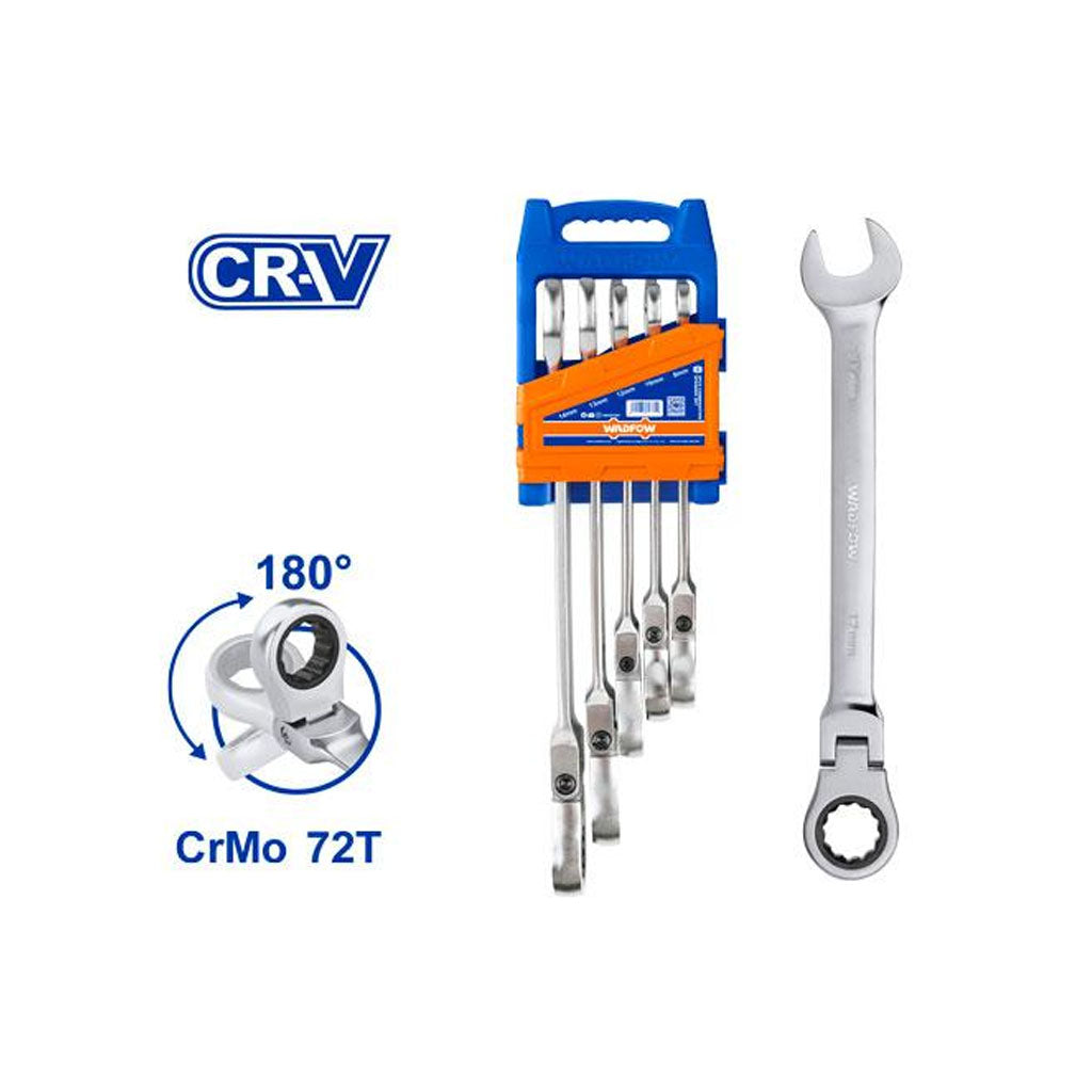 Set of 5PCS Flexible Ratchet Spanner Set WSP5205