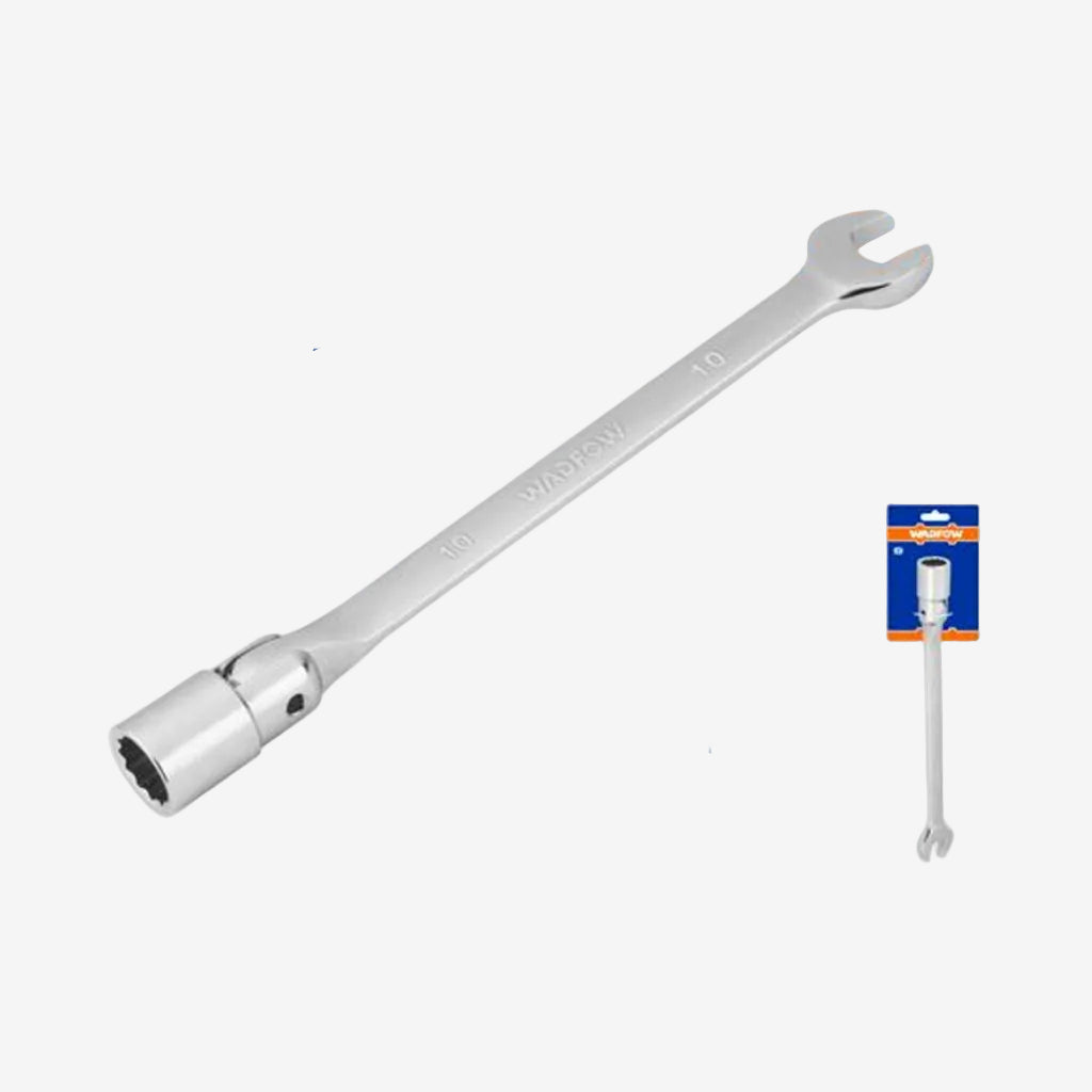 Wadfow Carbon Steel Heat treated Open End Swivel Head Socket Spanner Wrench WTH1E (WHT)