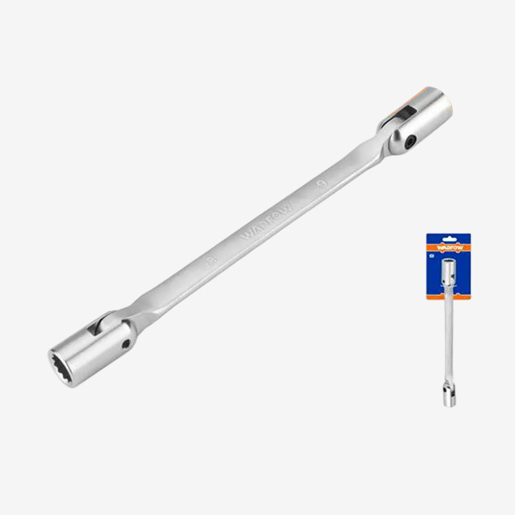 Wadfow 8mm to 19mm Carbon Steel Chrome Plated 2-Head Flexible Socket Wrench WTH2E0 (WHT)