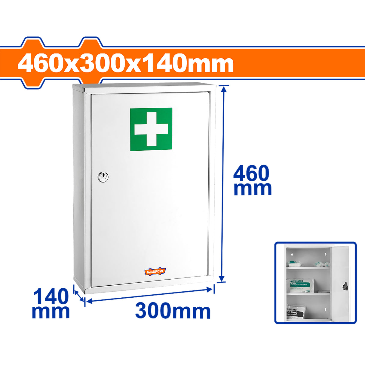Wadfow WYYX4502 19.3L Metal First Aid/Medical Cabinet with 3-Compartments for Medicine