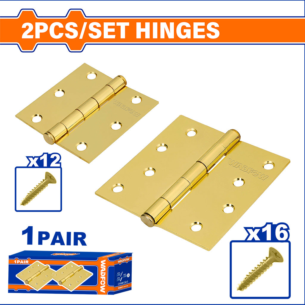 Set of 2PCS Loose Pin Hinges Brass Bisagra Satin Brass Finish WAD-HT