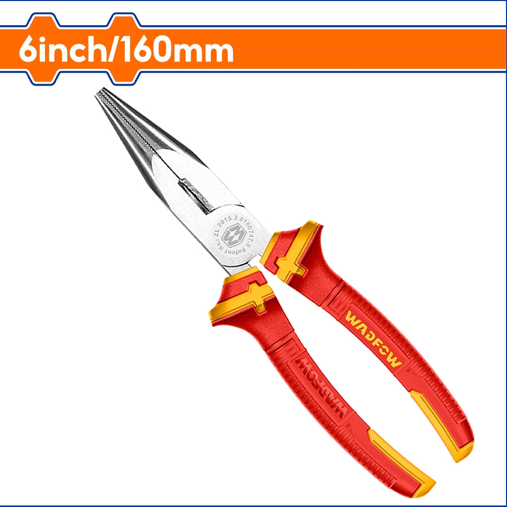 6"/160mm | 8"/200mm Insulated Bent Nose Pliers 1000V WPL4936 / WPL4938 WAD-HT