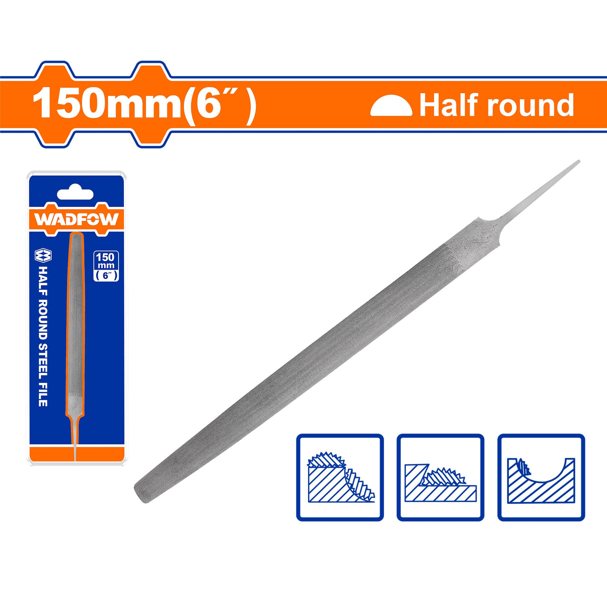 Wadfow Flat, Round & Half Round for Steel and Wood File WAD-HT