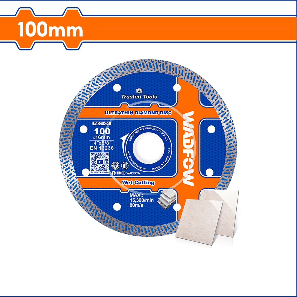 Wadfow 4inches-9inches Wet & Dry Ultrathin Diamond Disc For Bricks Limestone Stone WAD-HT