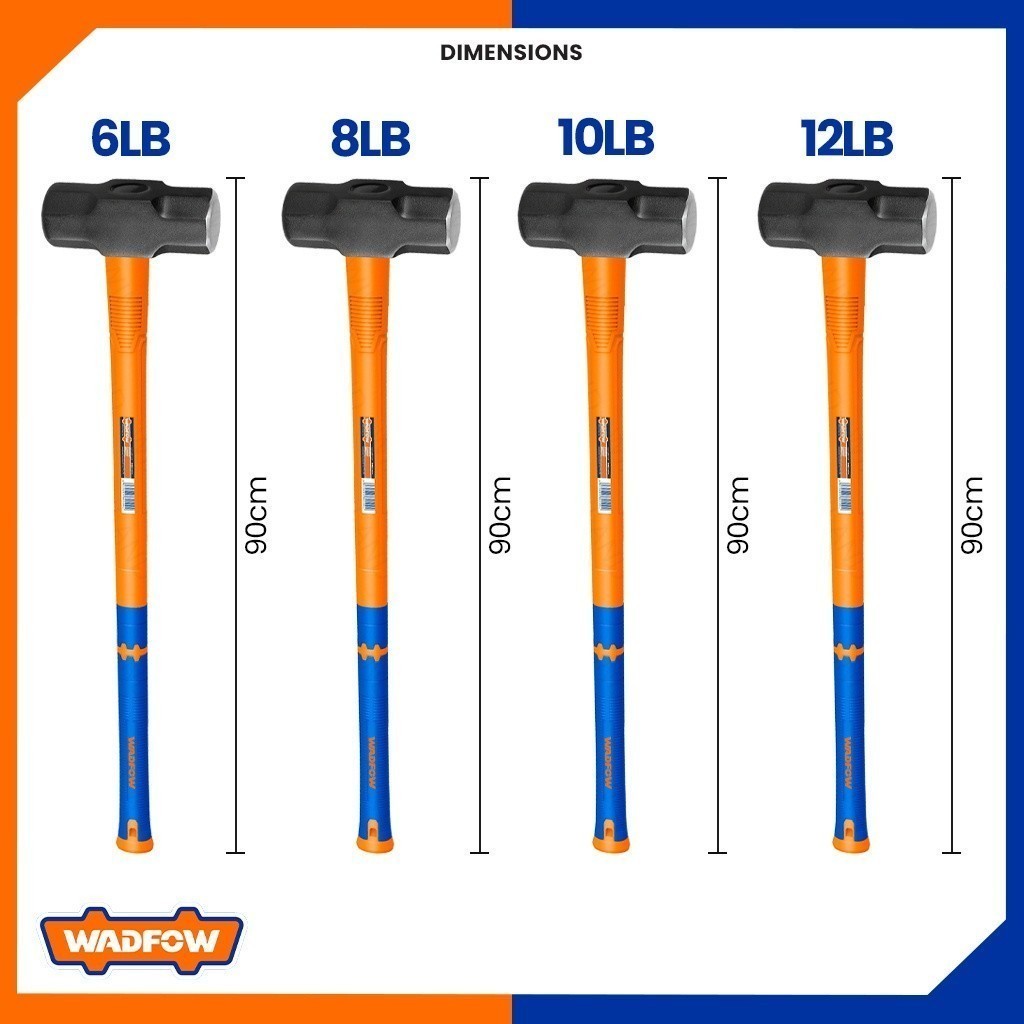Wadfow Long Handle Sledge Hammer w/ Fiberglass Handle