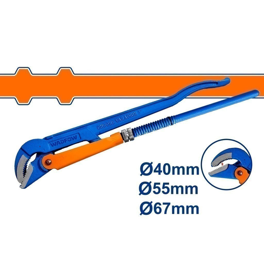 1" 1-1/2" 2" Carbon Steel 45 Heavy Duty Swedish Pipe Wrench WAD-HT