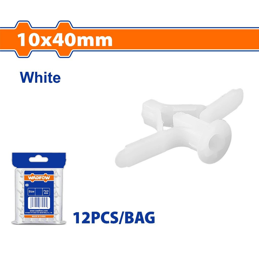Wadfow 12pcs/15pcs/set Plastic Toggle Anchor 10-32mm/10-40mm Butterfly Anchor SOLD PER PACK