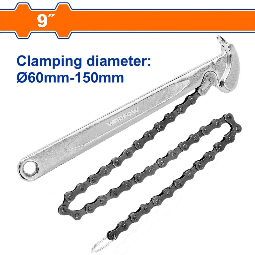 Wadfow WAW1309 9-inches (60-150mm) Chain Pipe | Piping Wrench