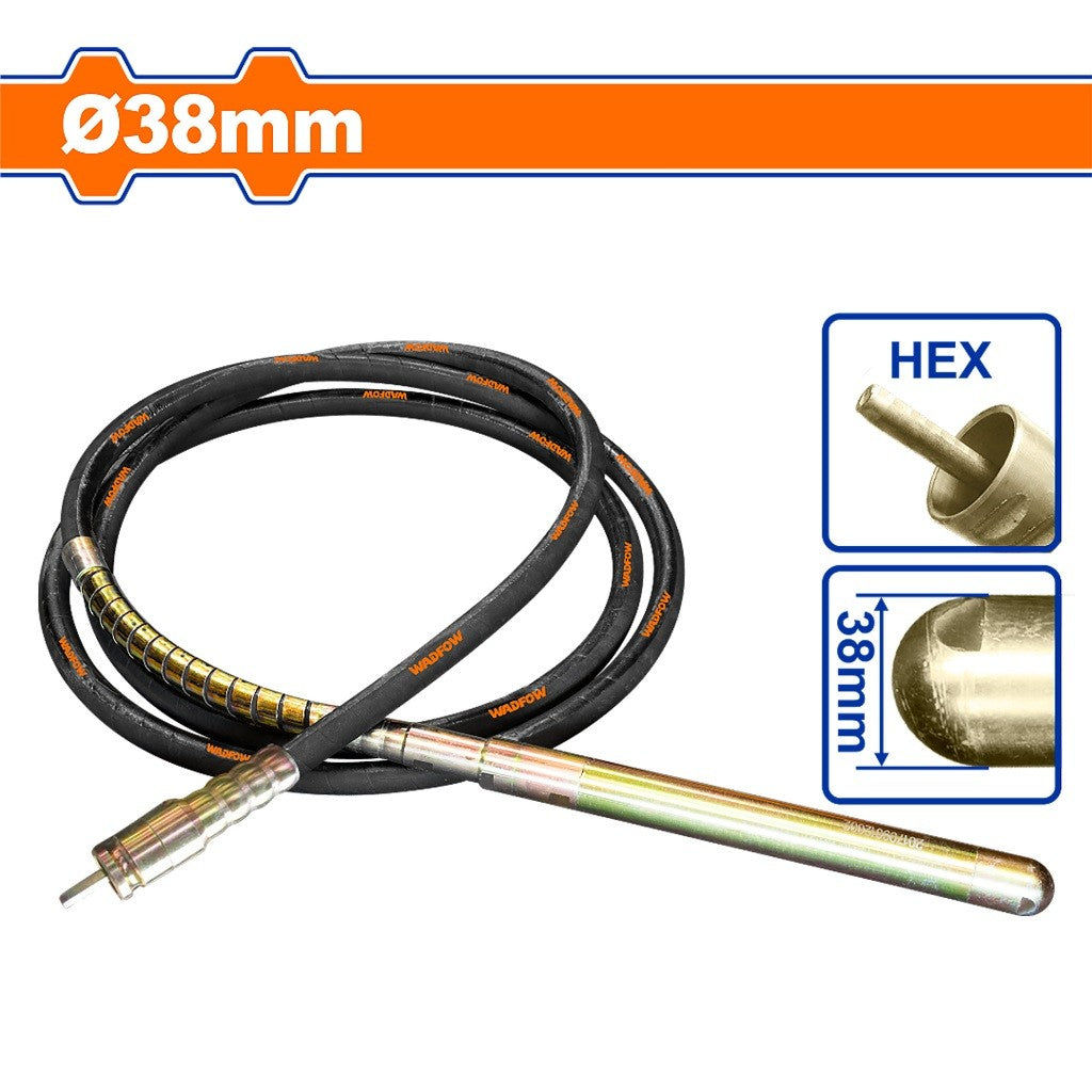 Wadfow 38mmø-45mmø Heavy Duty HEX Type Coupling Concrete Vibrator Poker Hose Hand Tools