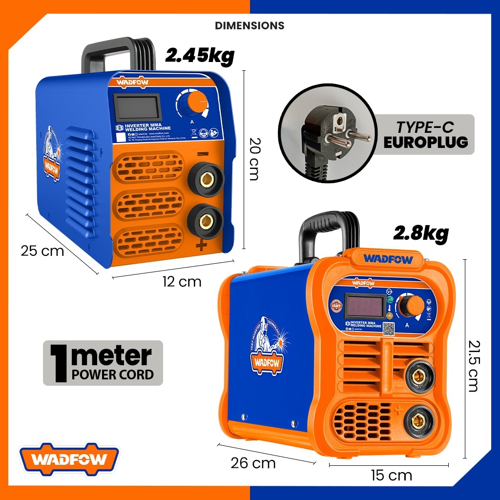 Wadfow 320A / 350A MMA Welding Machine Inverter Portable IGBT with Free Angle Grinder