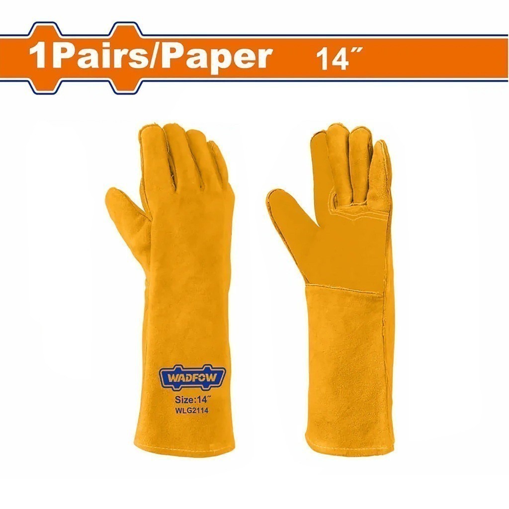 Wadfow WLG2114 14inch Safety Gloves / Reinforced Stitching Welding Leather Gloves