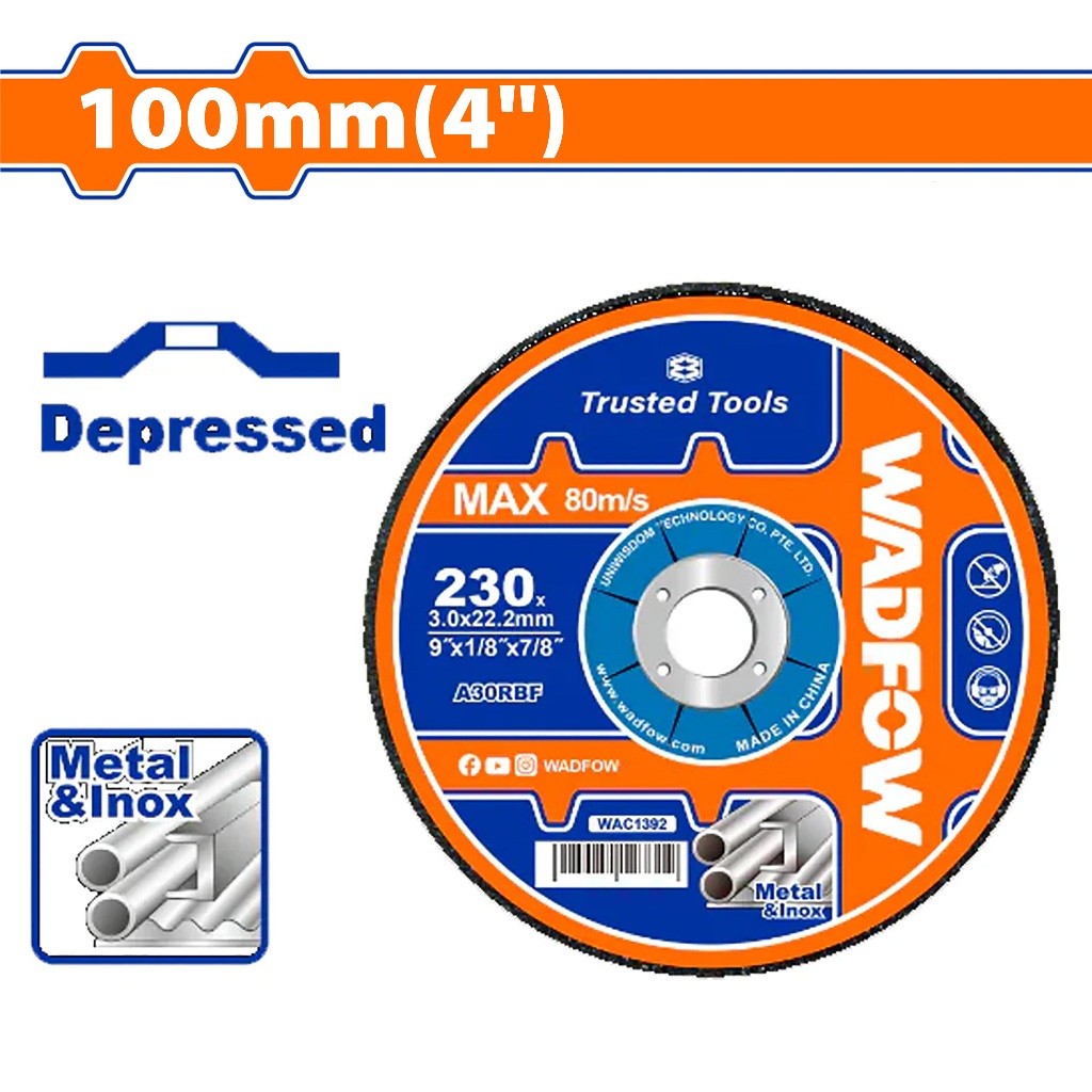 Wadfow WAC1342 4 Inch Abrasive Metal Grinding Disc