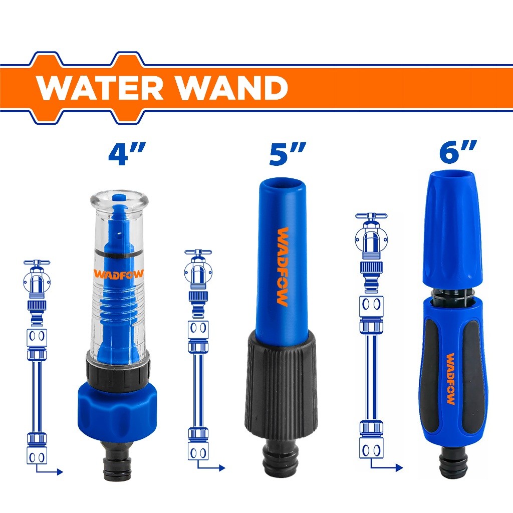 Wadfow 4in / 5in / 6in Water Hose/Water Wand with 3-way Adjustable Patterns