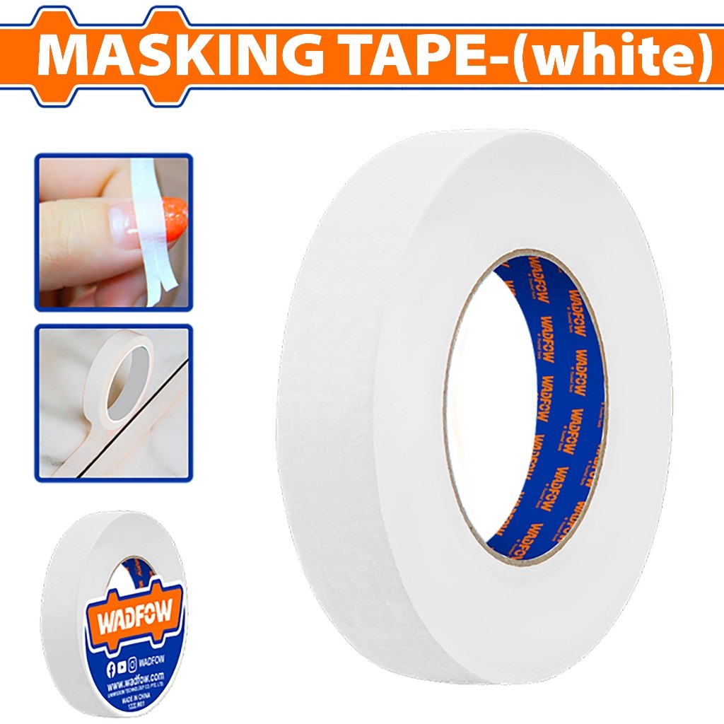 Wadfow Masking Tape Adhesive Color White Tape For Painting Applications SOLD PER PIECE