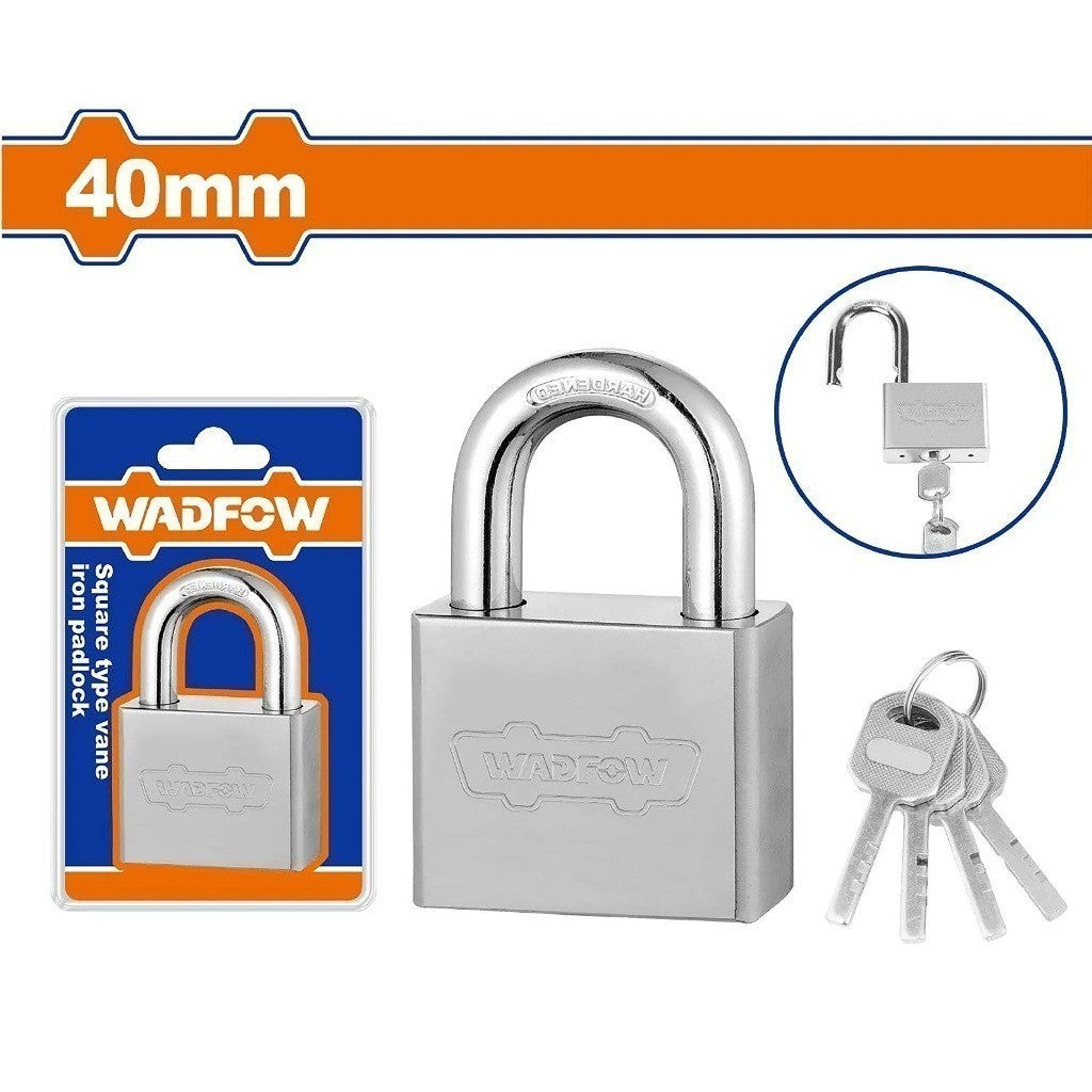 Wadfow 40mm, 50mm, 60mm Square Type Flipper Vane Iron Padlock WAD-HT