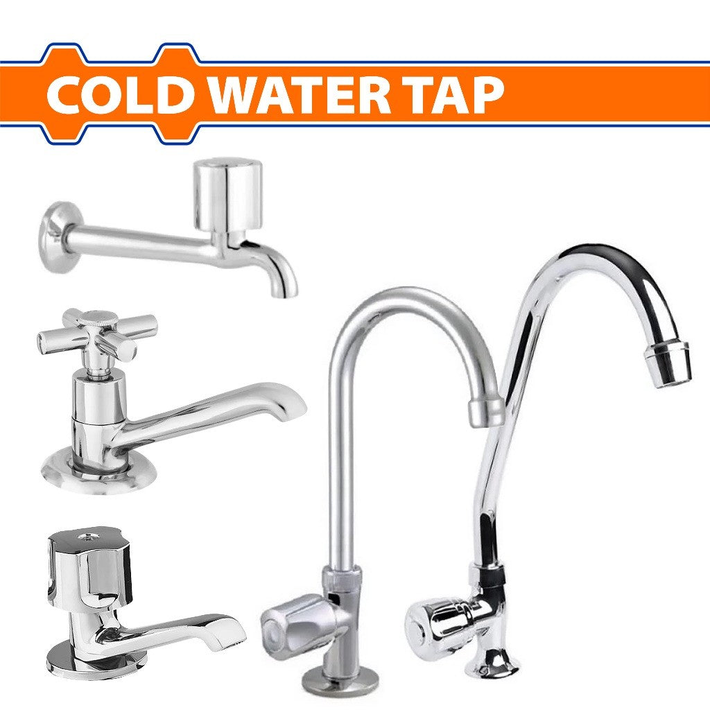 Wadfow Brass Body Stainless Steel Handle Cold Water Tap Faucet Sink Type & Wall Type