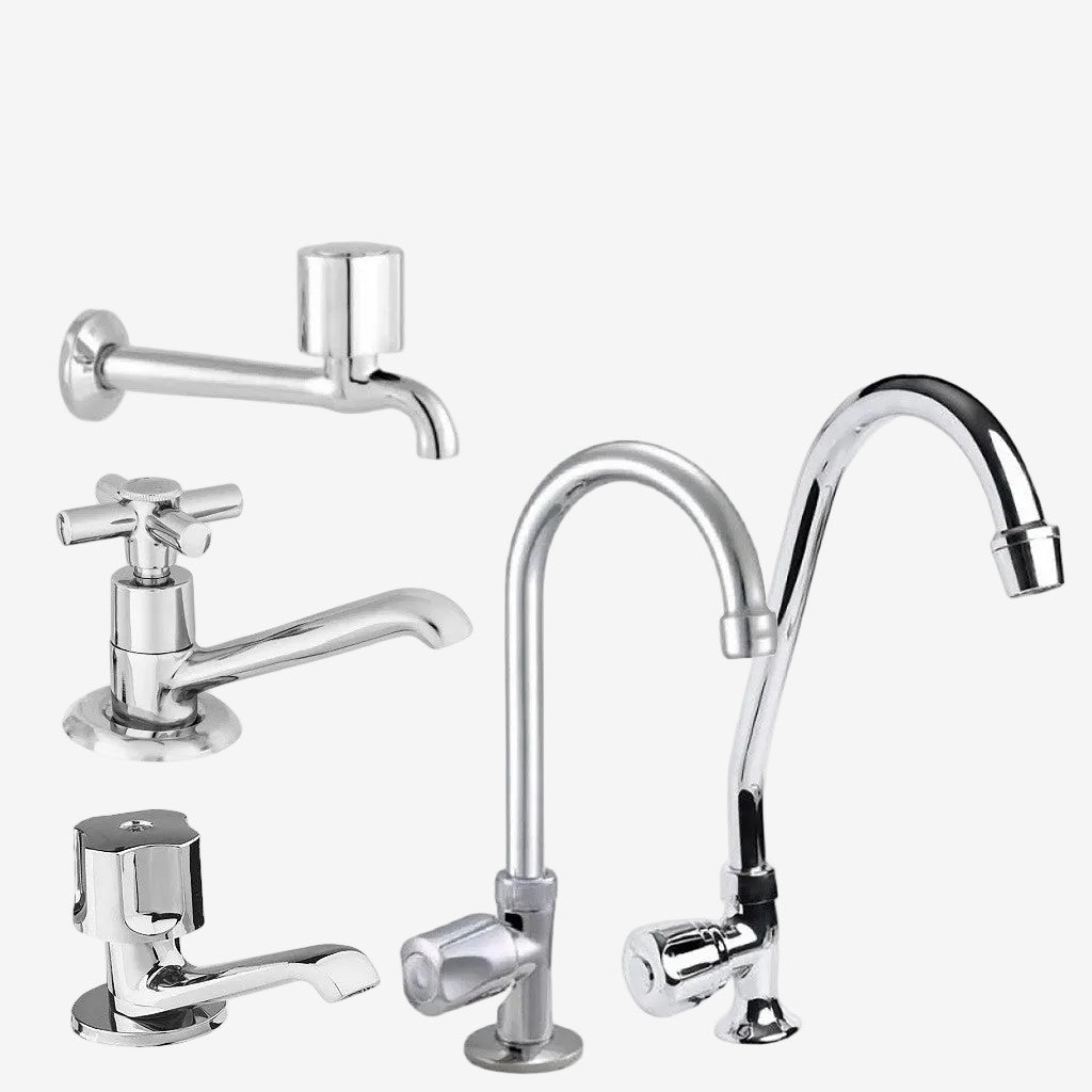 Wadfow Brass Body Stainless Steel Handle Cold Water Tap Faucet Sink Type & Wall Type