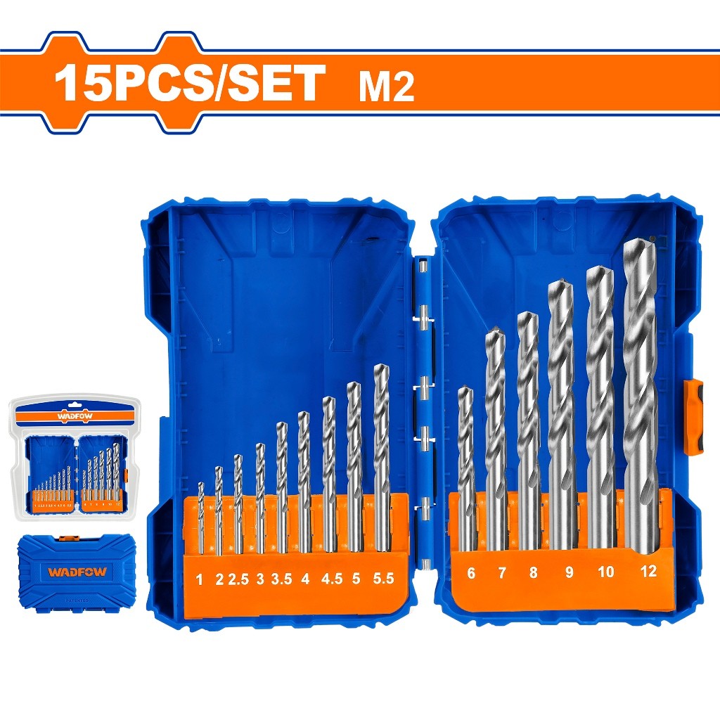 Wadfow WTD6525 15PCS/SET HSS M2 Drill Bits Set for Metal
