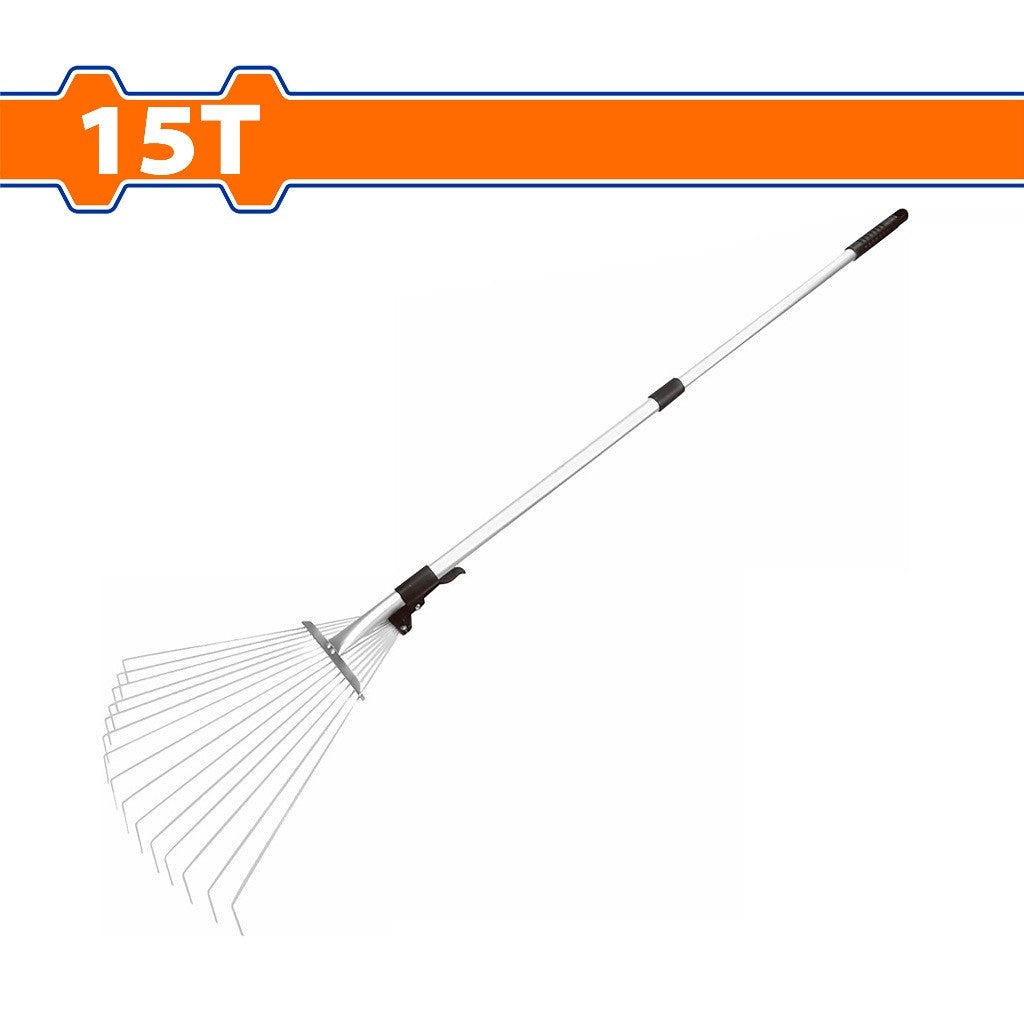 Wadfow WXW9A152 1680mm Metal Handle Poly Steel Leaf Rake | Raking Leaves Grass Clipping 15T