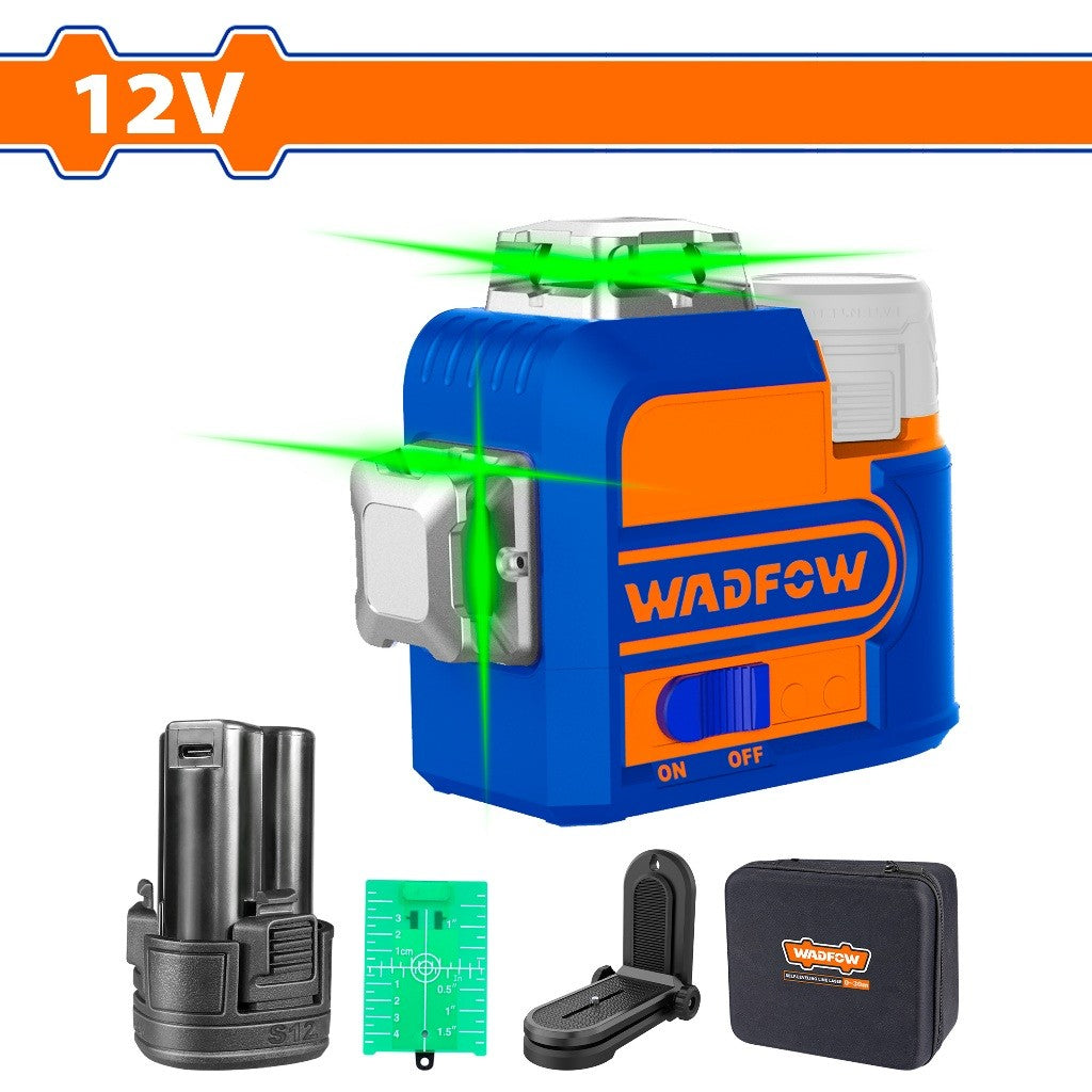 Wadfow WLE8M12 12V Cordless 3D Self-Levelling Angle Green Laser Level