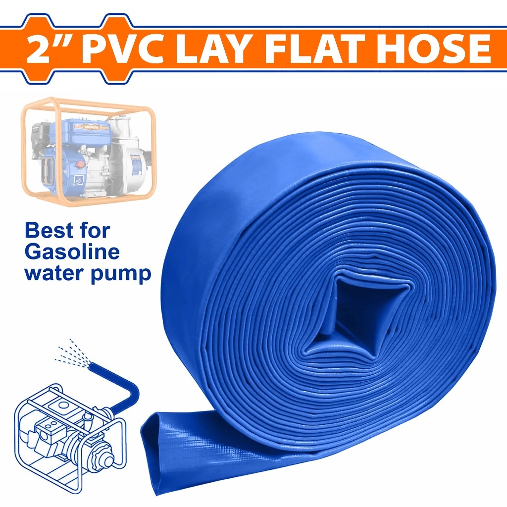 Wadfow WPFH0205|WPFH0210 2-Inch PVC Lay Flat Hose For Motor Pumps 50m-100m