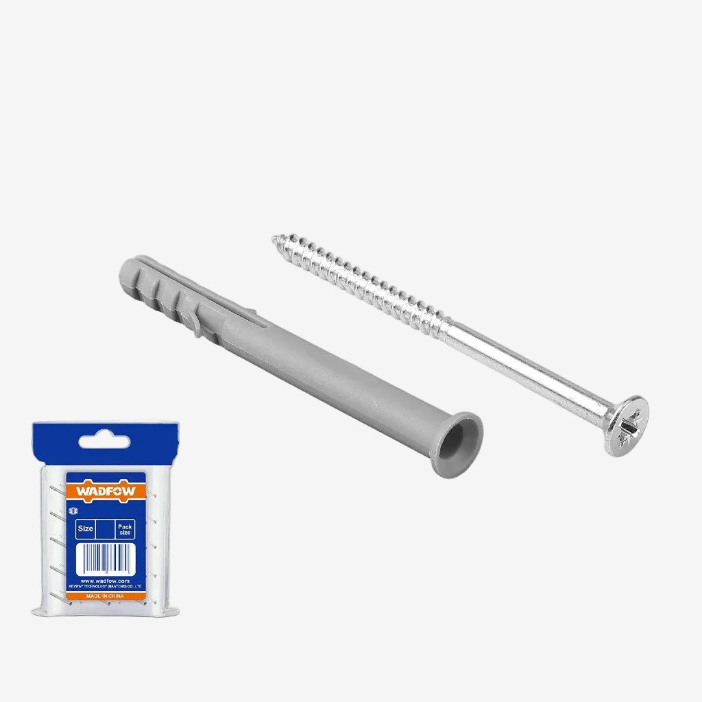 Wadfow 10PCS-30PCS/Set PE, Steel Hammer Frame Fixing Anchor with Screw (WHT)