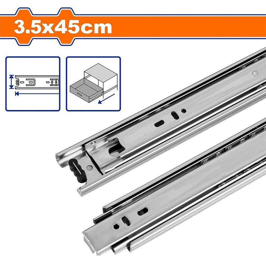 Wadfow 2PCS/SET Full Extension Ball Bearing Drawer Slide