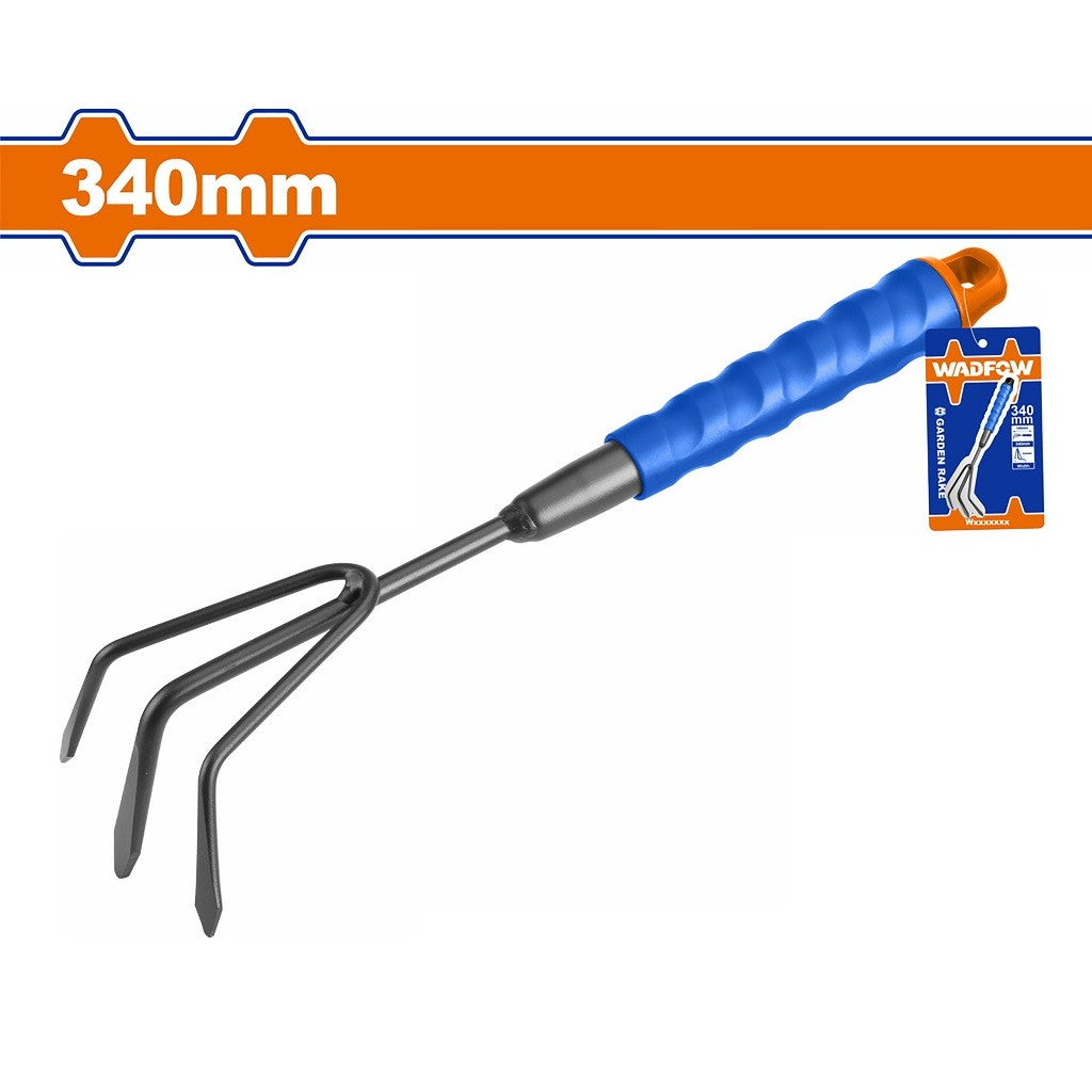 Wadfow WWK2134 340mm Mini Garden Rake Hand Leaf Fork Comb Soil Tiller Gardening Hand Tools