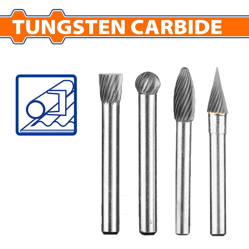 Wadfow HSS Spiral Cutter Tungsten Carbide Rotary Burrs Shank Grinding Bit For Die Grinder