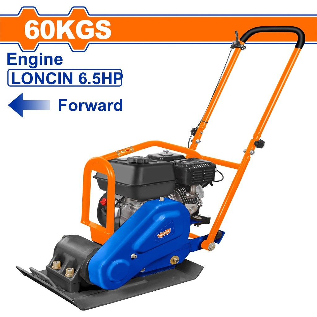 Wadfow WPM2A060 4.8kW(6.5HP) Gasoline Engine Plate Compactor Vibrating Asphalt Soil 60kgs