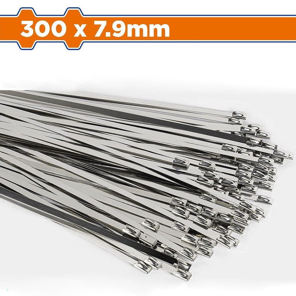 Wadfow 100pcs Stainless Steel Zip Tie Heavy Duty Multi-Purpose Self-Locking Cable SOLD PER PACK
