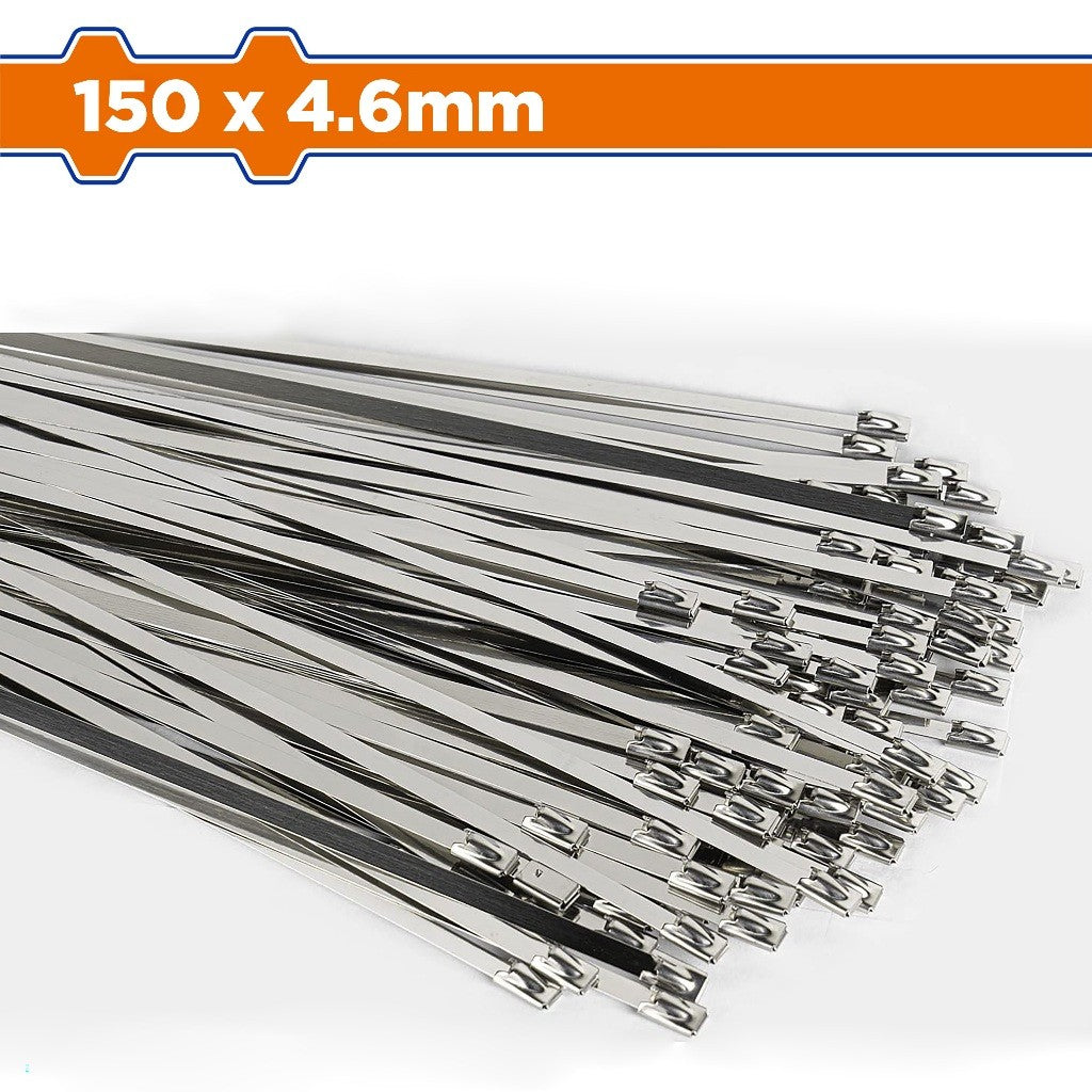Wadfow 100pcs Stainless Steel Zip Tie Heavy Duty Multi-Purpose Self-Locking Cable SOLD PER PACK