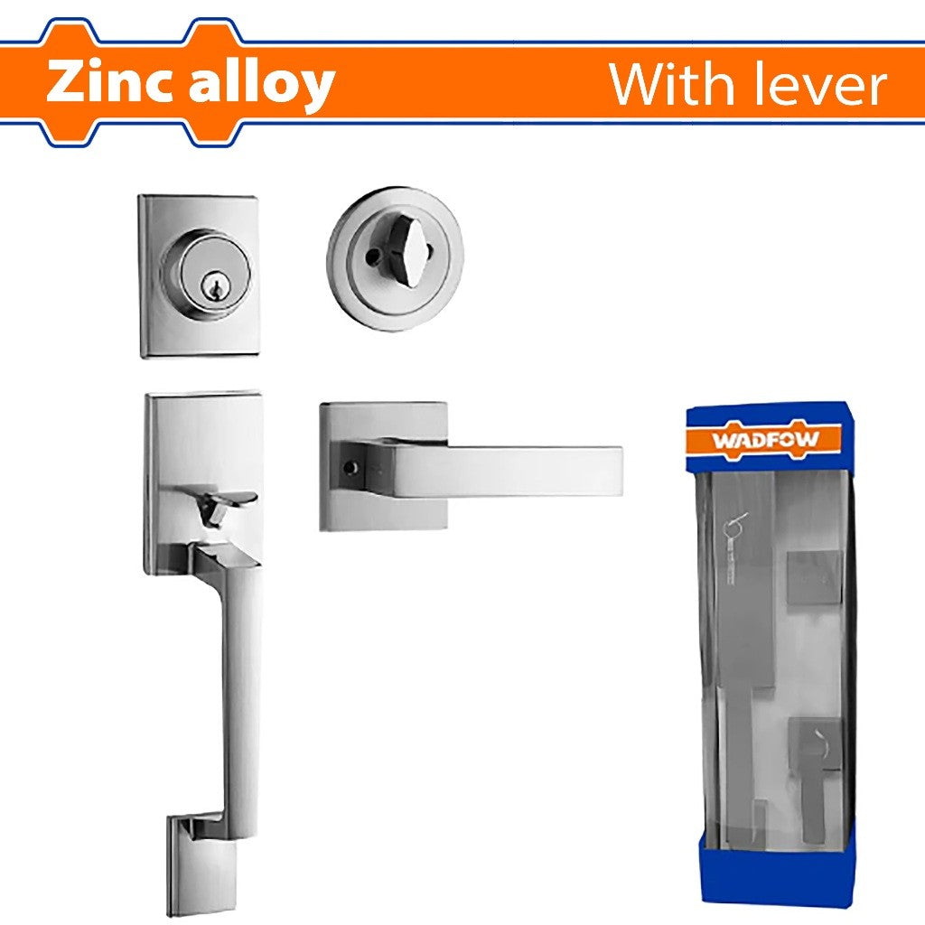 Wadfow WUH1501 Handle Set with Single Cylinder and Lever Interior Key For Main Door