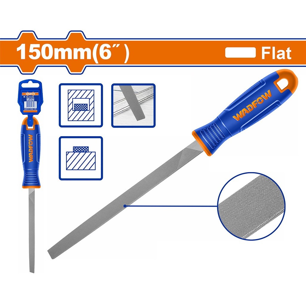 Wadfow Flat, Half Round, Round, Square, Triangle & Chain Saw Files For T12 Steel with Handle (WHT)