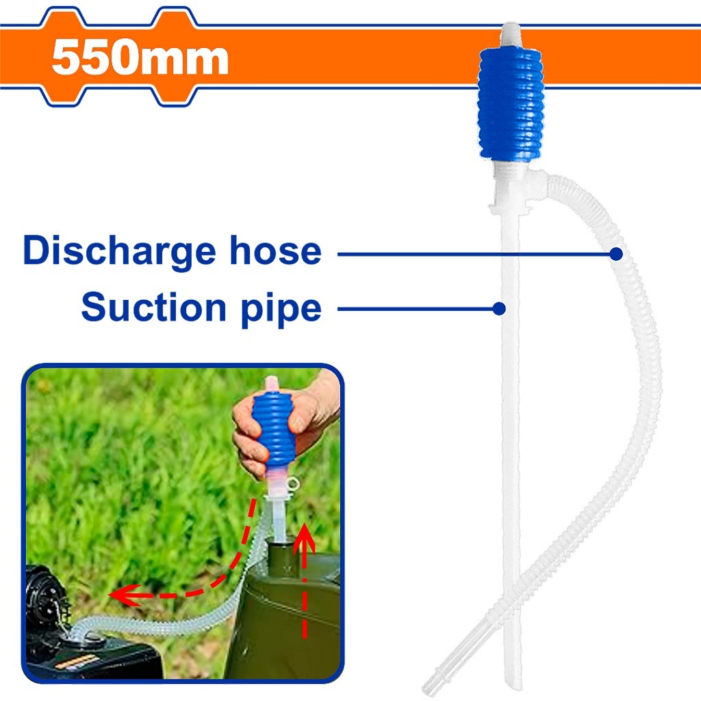 Wadfow WCYB1301 550mm Manual Plastic Siphon Pump For Liquid Extraction