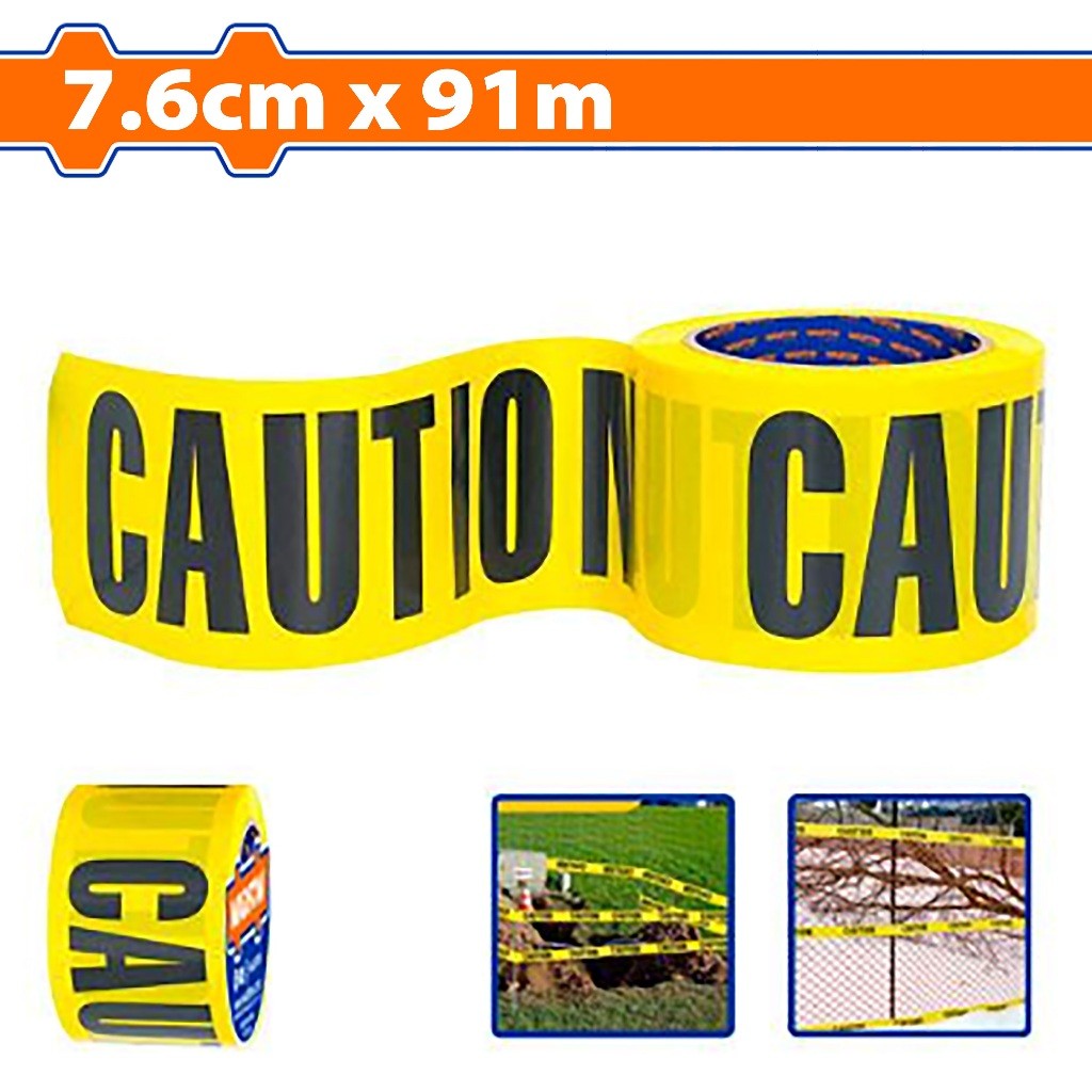 Wadfow WEE2H90 Yellow Tape PE Safety Road Warning Tape 7.6cm x 91m