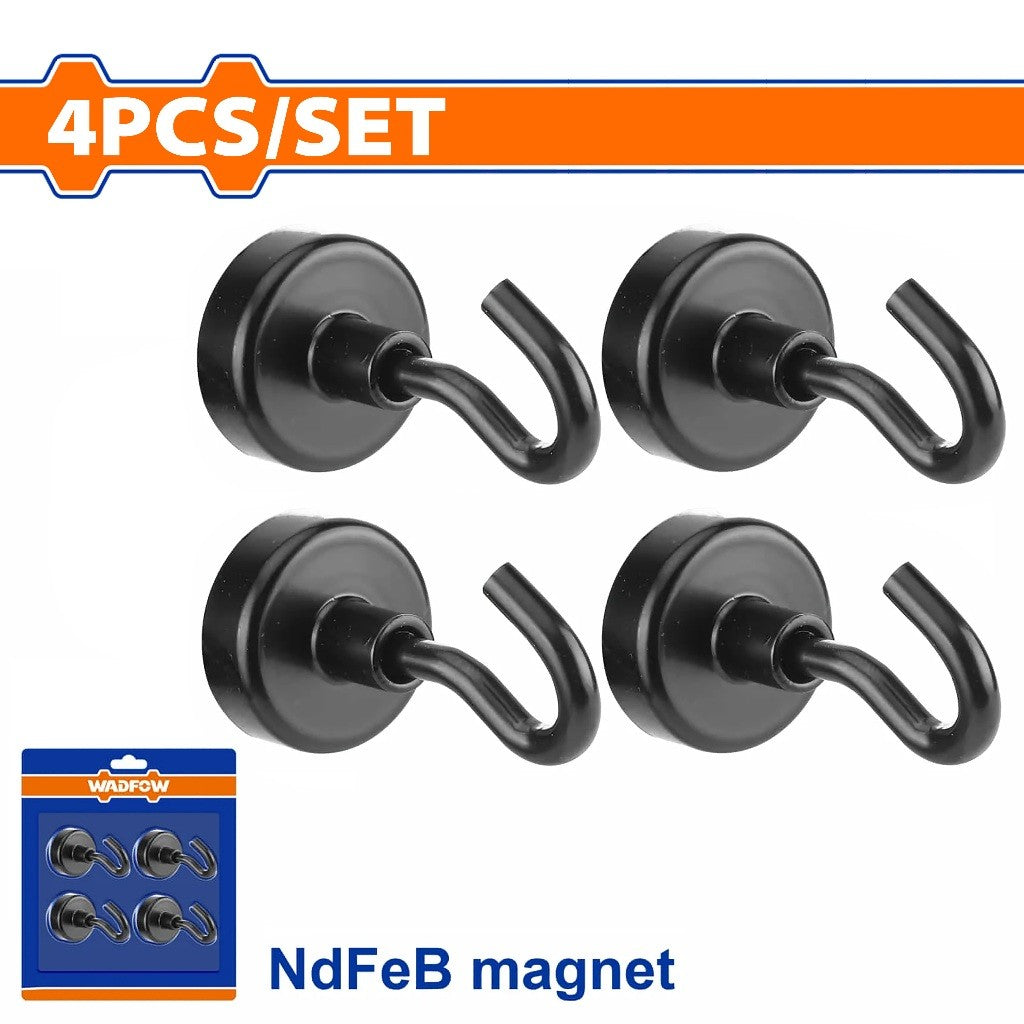 Wadfow WZE2K11 | WZE2K13 4PCS/Set NdFeB Magnetic Hook Set Size Diameter: 20mm-32mm
