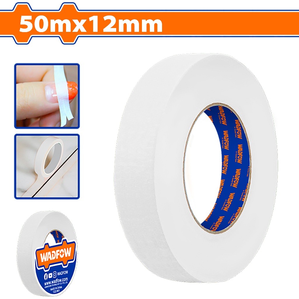Wadfow Masking Tape Adhesive Color White Tape For Painting Applications SOLD PER PIECE