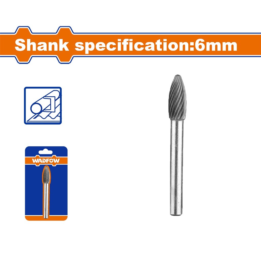 Wadfow HSS Spiral Cutter Tungsten Carbide Rotary Burrs Shank Grinding Bit For Die Grinder