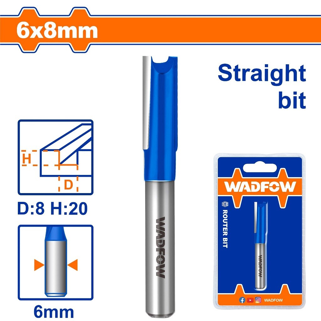 Wadfow 6.35mm-25mm Router Bit / Straight Bit Wood Milling Cutter SOLD PER PIECE