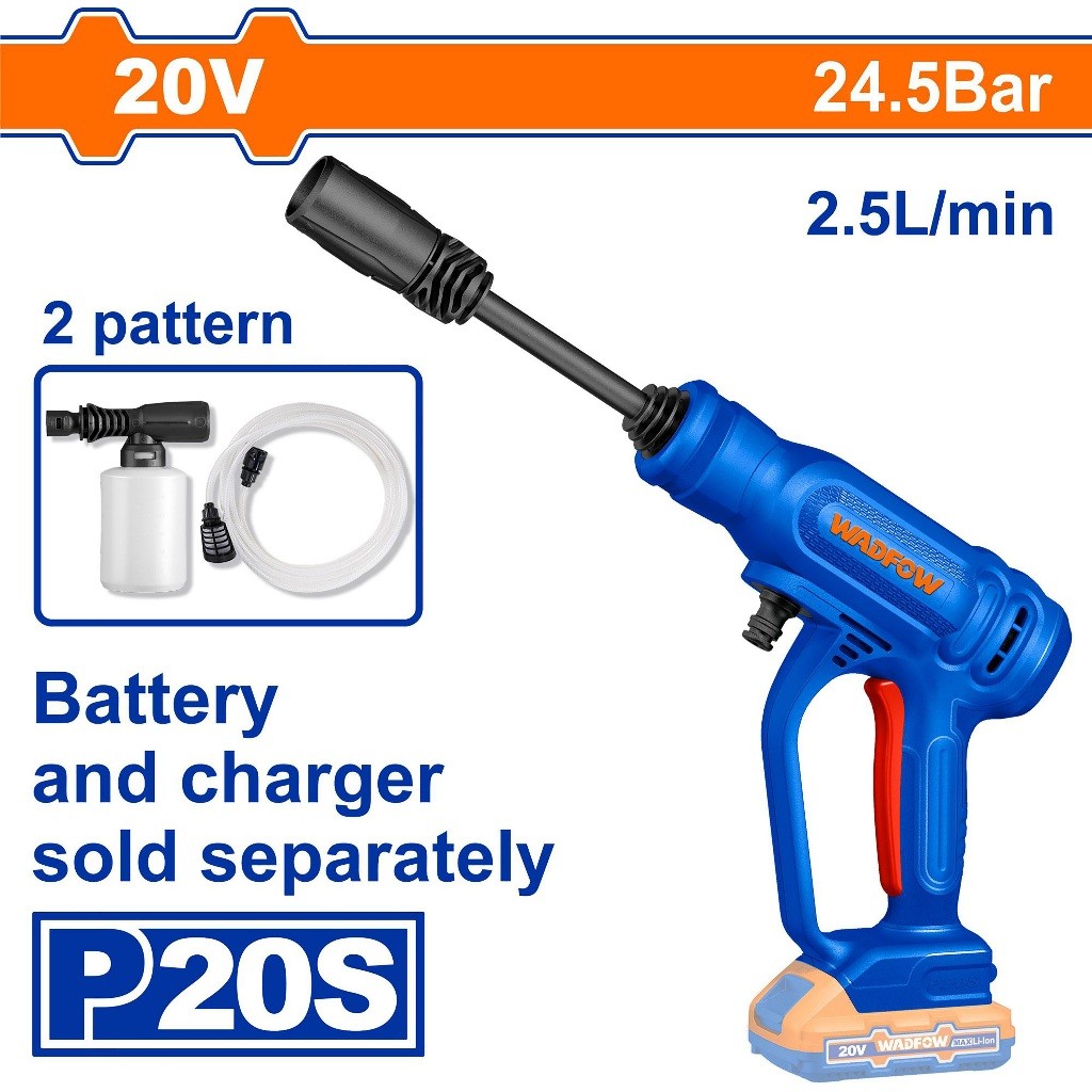 Wadfow WQX0120 P20S/20V Lithium-Ion Cordless Pressure Washer