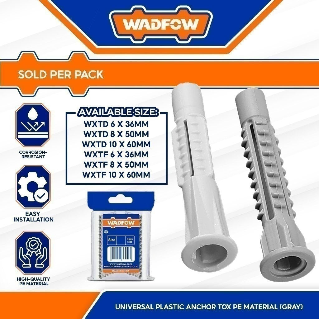 Wadfow Universal Plastic Anchor Tox PE Material (Gray)