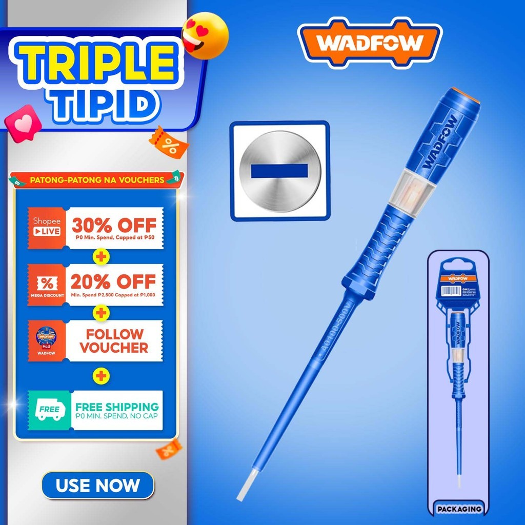 Wadfow WTP2902 Test Pencil Ac Voltage Tester Light 4 x 190mm(AC 100-500V)