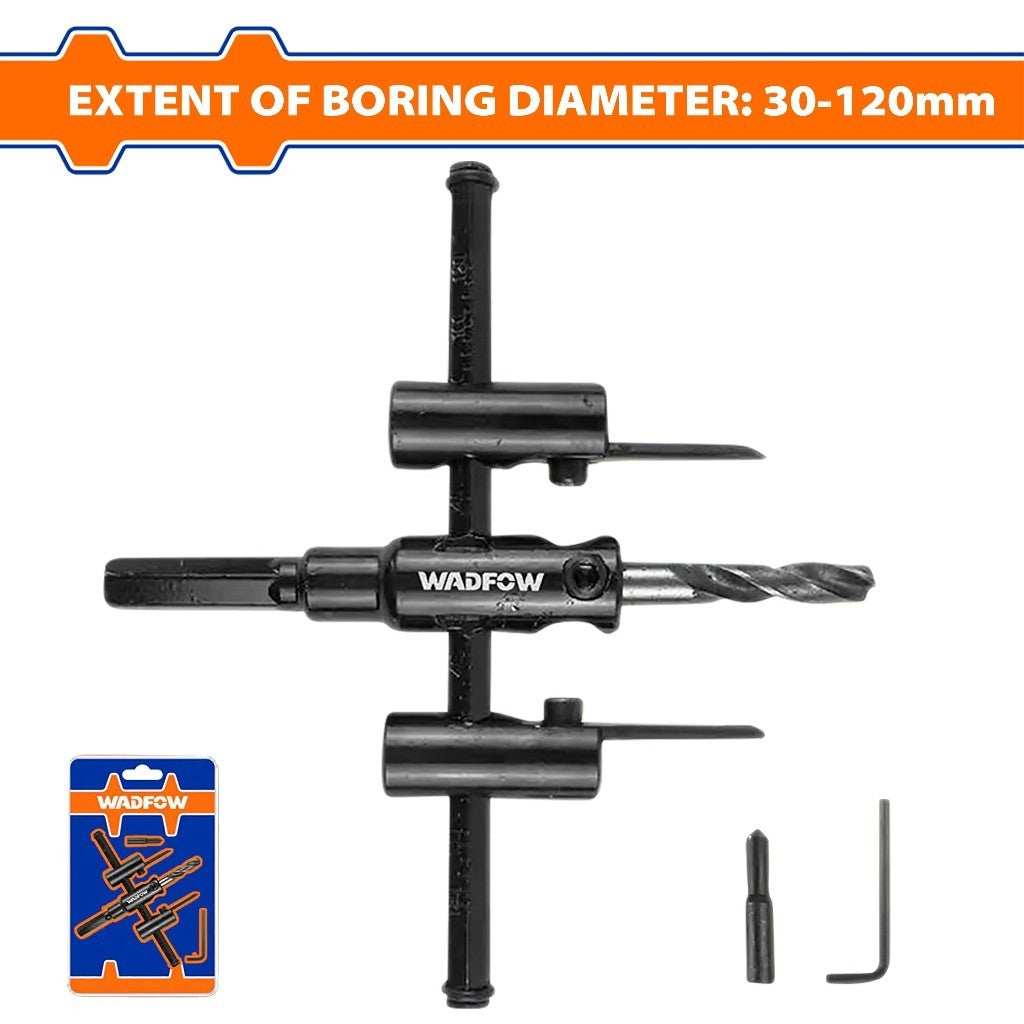 Wadfow WKJ9K01 | WKJ9K02 30-120mmØ/200mmØ to 3-50mmØ Adjustable Circle Cutter