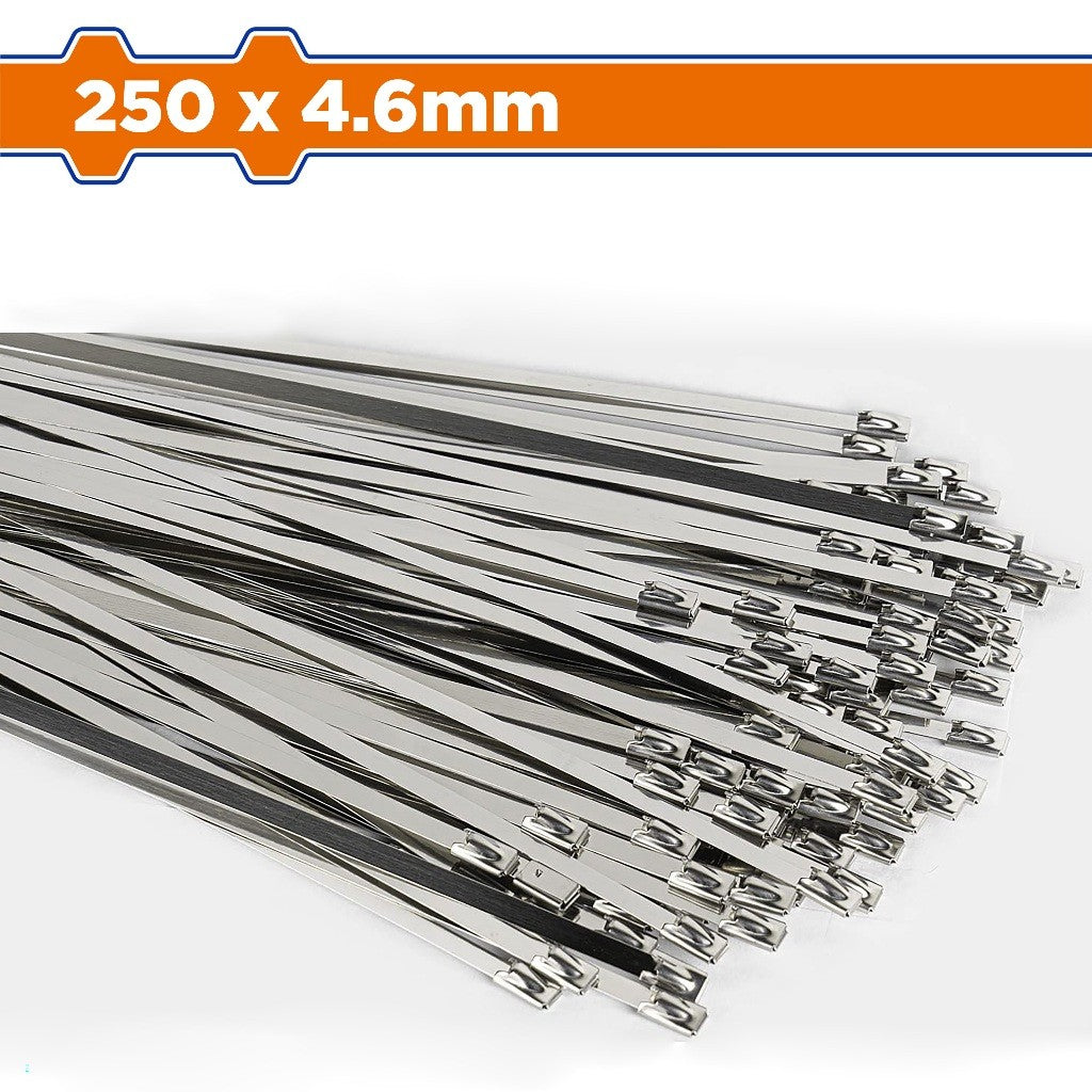 Wadfow 100pcs Stainless Steel Zip Tie Heavy Duty Multi-Purpose Self-Locking Cable SOLD PER PACK